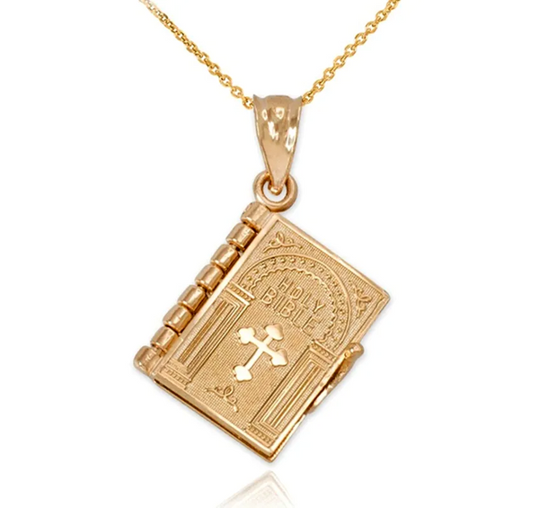 Bible Engraved Necklace With Book Clasp Opening – Mink Hair Grows