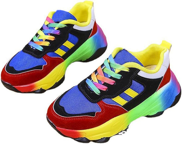 The Riley's Red Rainbow Orthopedic Sneakers w/Arch Support